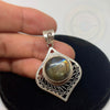 Labradorite Necklace, Silver Labradorite Necklace - Tibetan golden lotus