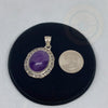Sterling Silver Amethyst Pendant, Amethyst Jewelry Amethyst Necklace - Tibetan golden lotus