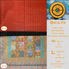 Multi-color Vintage Handmade Quilt, thick beautiful bed cover - Tibetan golden lotus