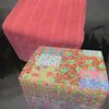 Multi-color Vintage Handmade Quilt, thick beautiful bed cover - Tibetan golden lotus
