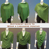 Charcoal and Fossil striped Boat Neck Cashmere Poncho - Tibetan golden lotus
