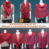 Magenta Tibetan Golden Lotus Cashmere Cape Ruana, Poncho Wrap - Tibetan golden lotus