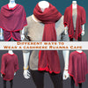 Rhino Tibetan Golden Lotus Cashmere Cape Ruana, Poncho Wrap - Tibetan golden lotus