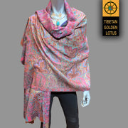 Cashmere Kani shawl scarf - Tibetan golden lotus