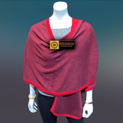 Sangria Tibetan Golden Lotus Cashmere Cape Ruana, Poncho Wrap - Tibetan golden lotus