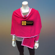 Magenta Tibetan Golden Lotus Cashmere Cape Ruana, Poncho Wrap - Tibetan golden lotus