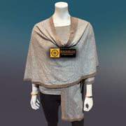 Iron Tibetan Golden Lotus Cashmere Cape Ruana, Poncho Wrap - Tibetan golden lotus