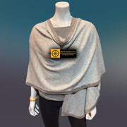 Rhino Tibetan Golden Lotus Cashmere Cape Ruana, Poncho Wrap - Tibetan golden lotus