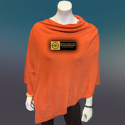 Pumpkin Tibetan Golden Lotus Boat Neck Cashmere Poncho - Tibetan golden lotus