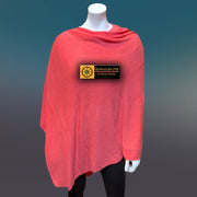 CoralTibetan Golden Lotus Boat Neck Cashmere Poncho - Tibetan golden lotus