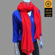 Oversized Cashmere Shawl/ Scarf - Tibetan golden lotus