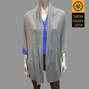 Cashmere Shawl/Travel Wrap - Tibetan golden lotus