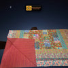 Multi-color Vintage Handmade Quilt, thick beautiful bed cover - Tibetan golden lotus