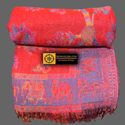 Boiled Wool Blanket, 100% Boiled Woolen Throw - Tibetan golden lotus