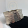 Handmade scratched lines Sterling Silver Cuff/bangle Bracelet - Tibetan golden lotus