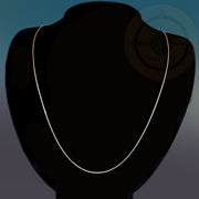 Sterling Silver Plain Necklace Chain - Tibetan golden lotus