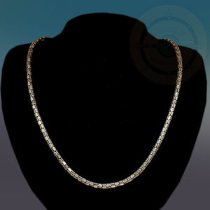 Silver Necklace, Silver Chain Necklace - Tibetan golden lotus