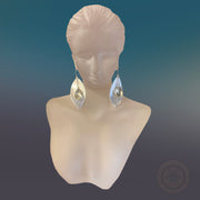 Dangle Statement Peridot Teardrop Earring - Tibetan golden lotus