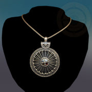 Unique Plain Sterling Silver Pendant - Tibetan golden lotus