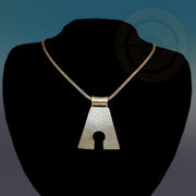 Plain Sterling Silver Lock Pendant - Tibetan golden lotus