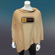 Peanut Tibetan Golden Lotus Boat Neck Cashmere Poncho - Tibetan golden lotus