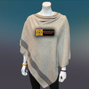 Neutral Thunder Boat Neck Cashmere Poncho - Tibetan golden lotus