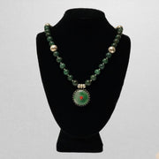 sterling silver necklace - Tibetan golden lotus
