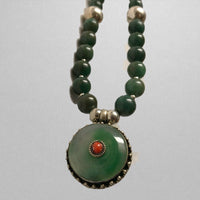 sterling silver necklace - Tibetan golden lotus